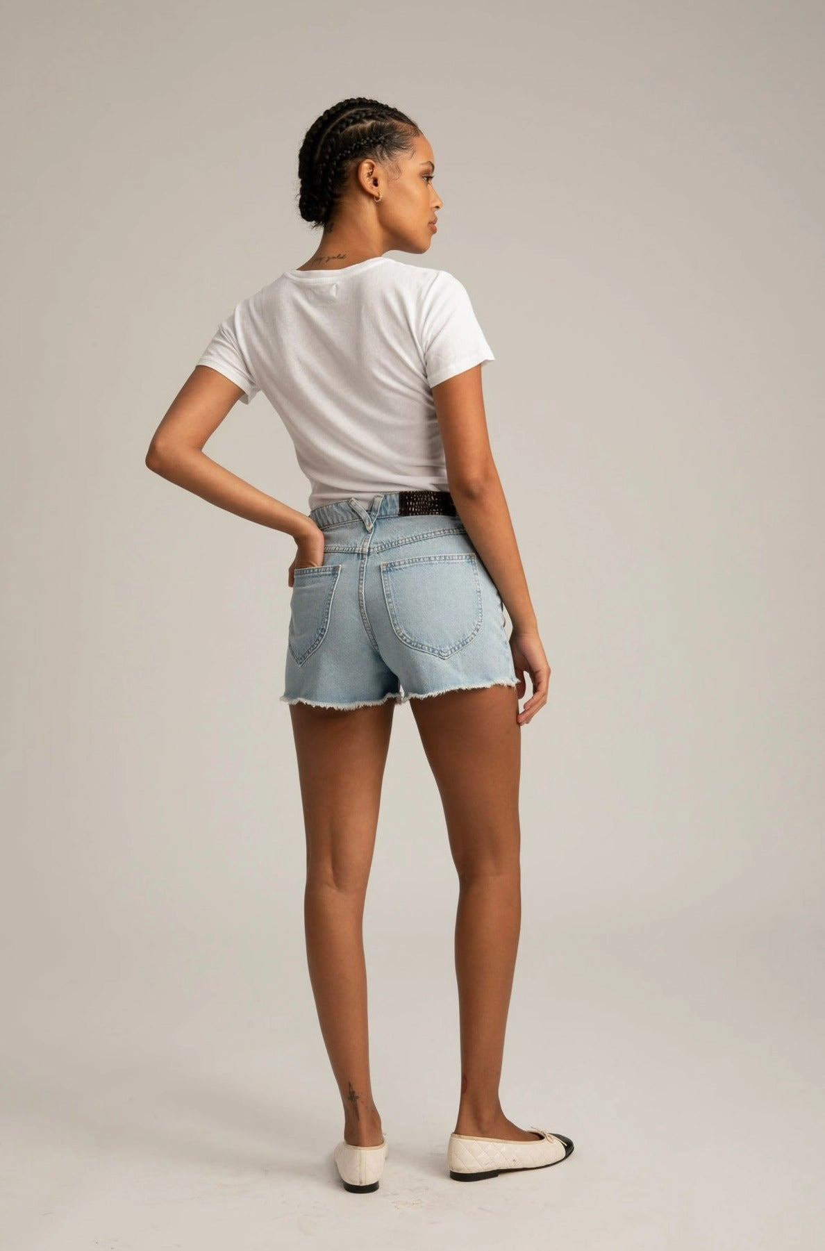 MicrofiberBlend Bianca Denim Cut Off Short