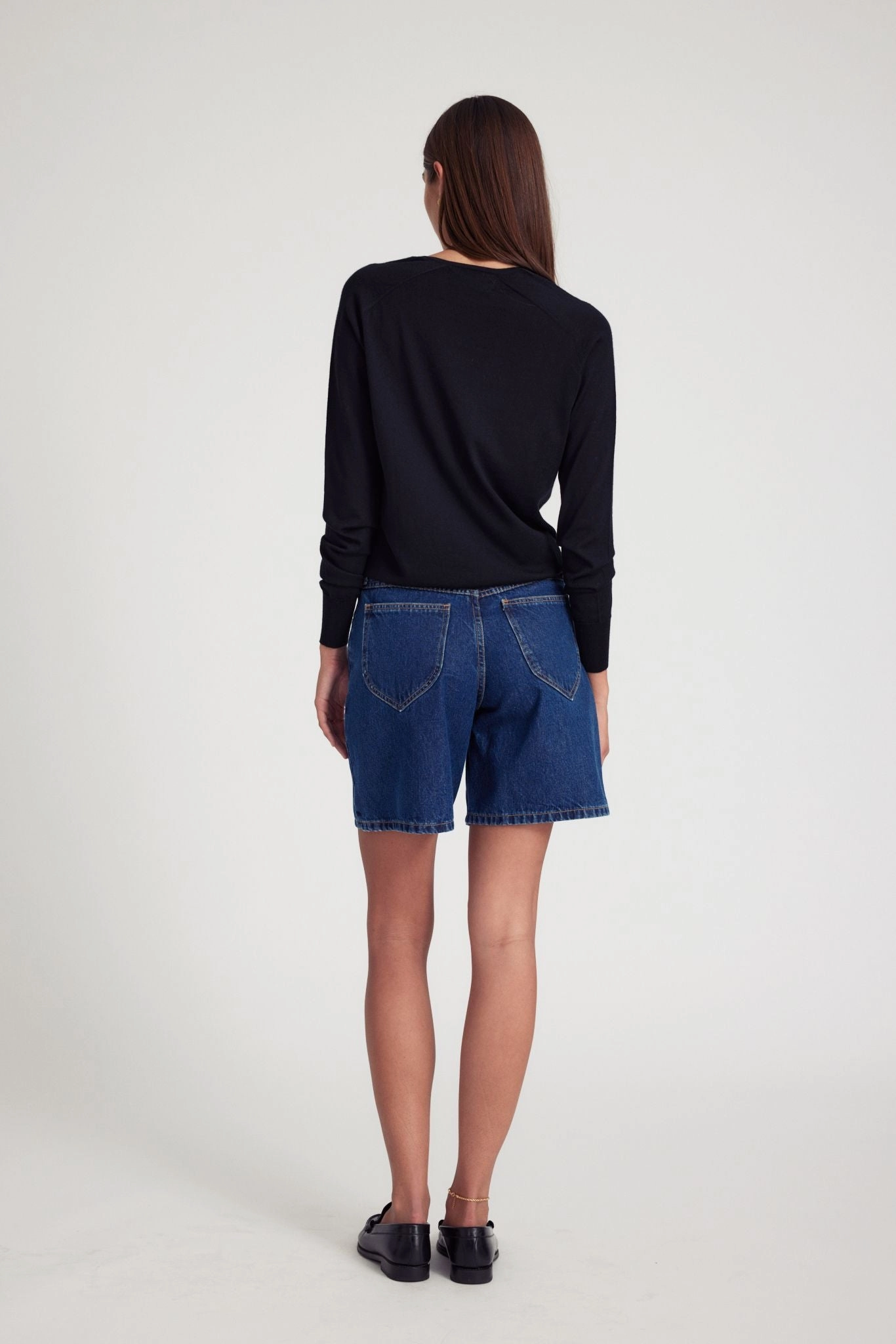 Alicia A-Line Denim Shorts PreShrunk Fabric YarnBlend