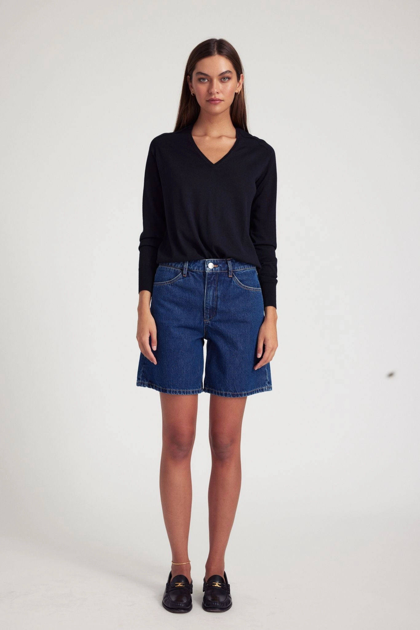 Alicia A-Line Denim Shorts Quick Dry Performance Fade Resistant Treatment
