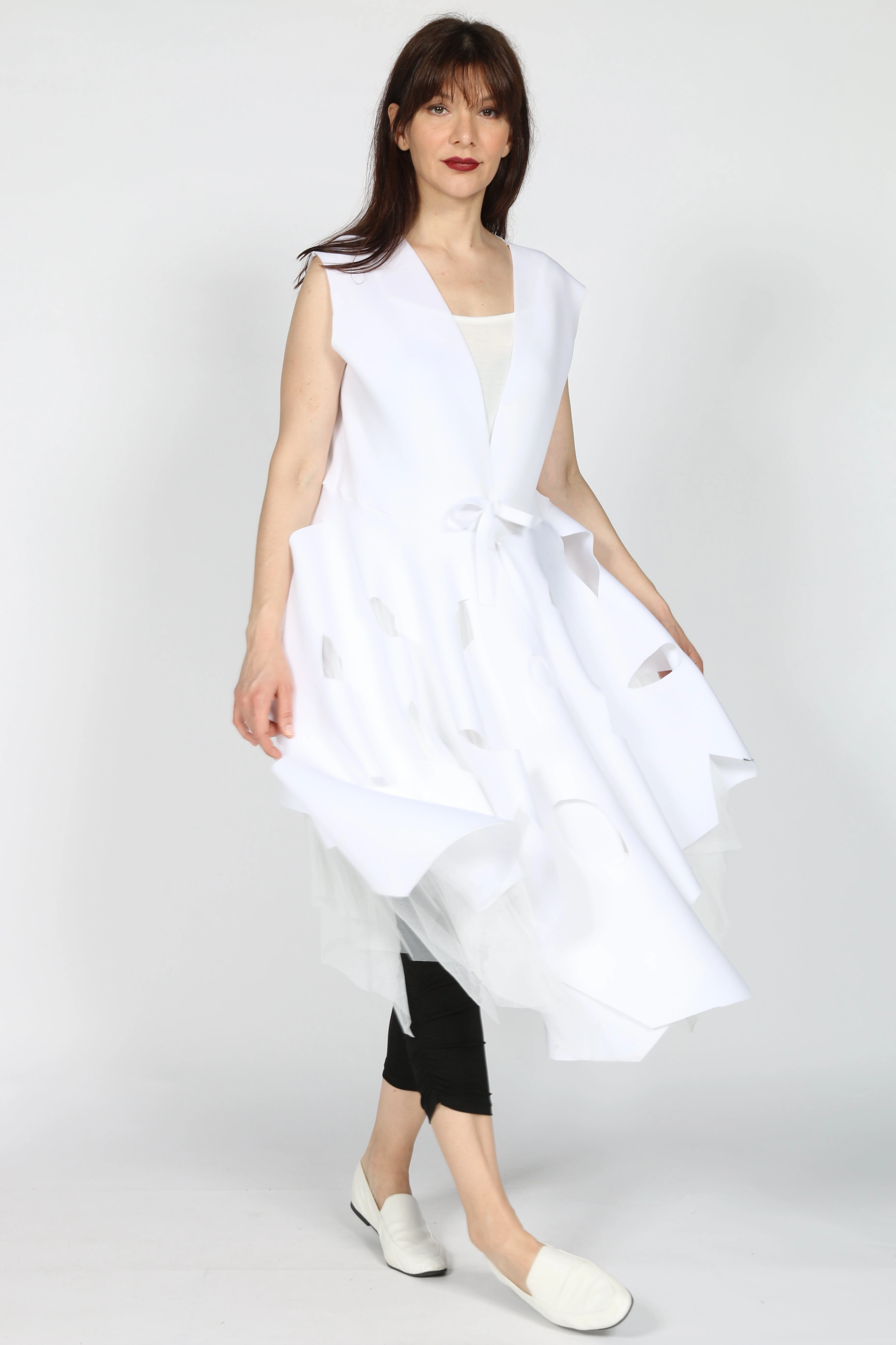 Skv672 Vest DoubleLayered Collar