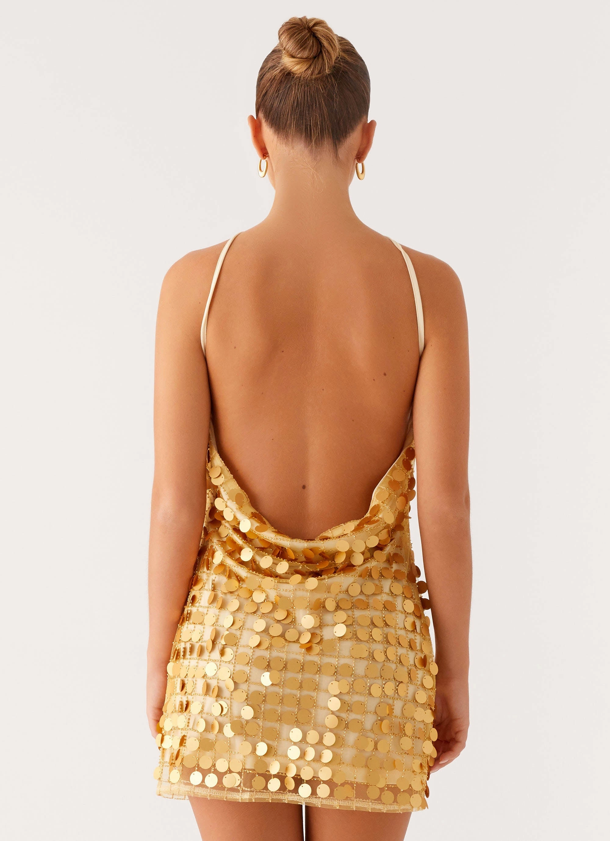 Xander Sequin Mini Dress - Gold Soft Layering