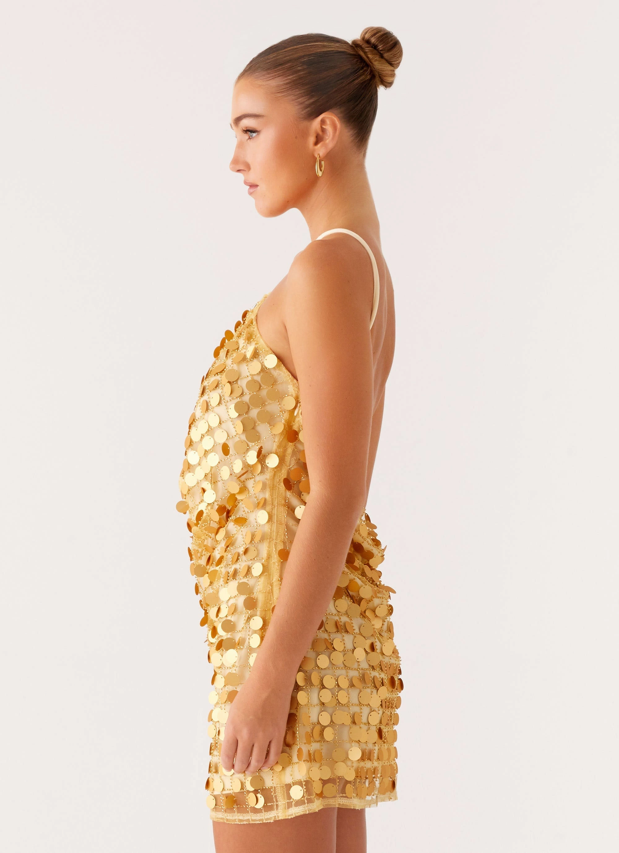 Scandi Light Xander Sequin Mini Dress - Gold
