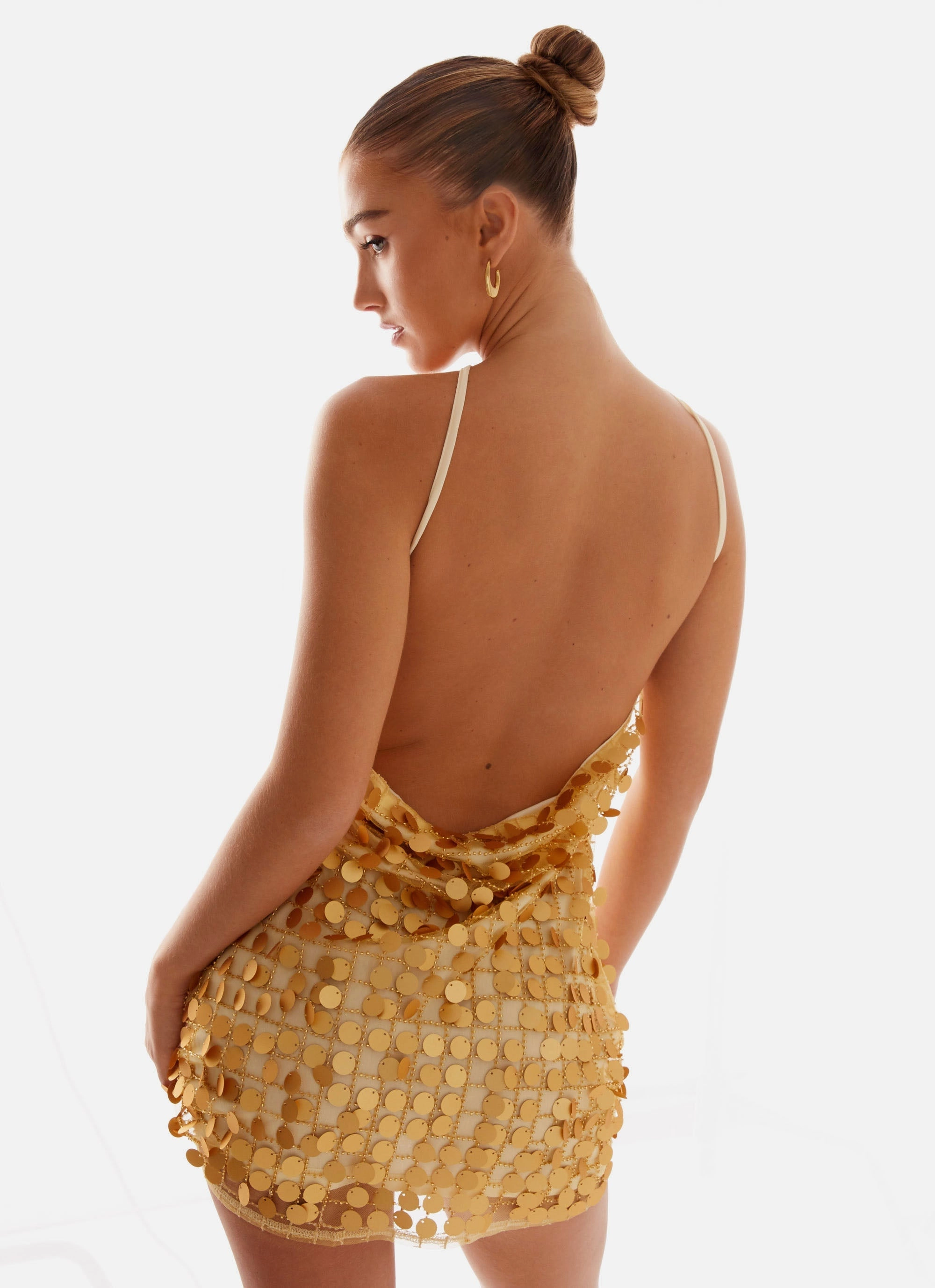 Xander Sequin Mini Dress - Gold Youth Charm