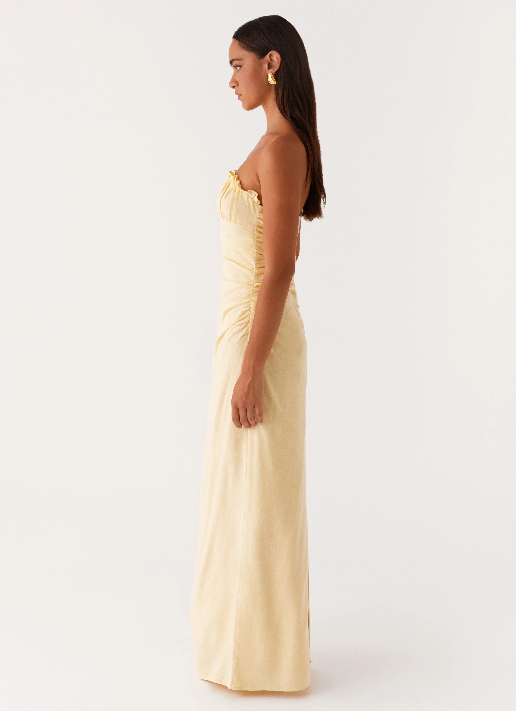 Everyday Piece Clean Lines Xena Gathered Maxi Dress - Yellow
