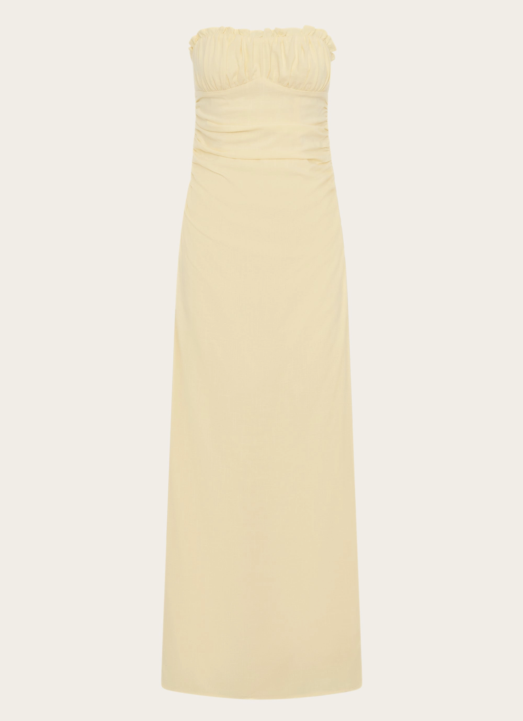 Basic Mood Xena Gathered Maxi Dress - Yellow