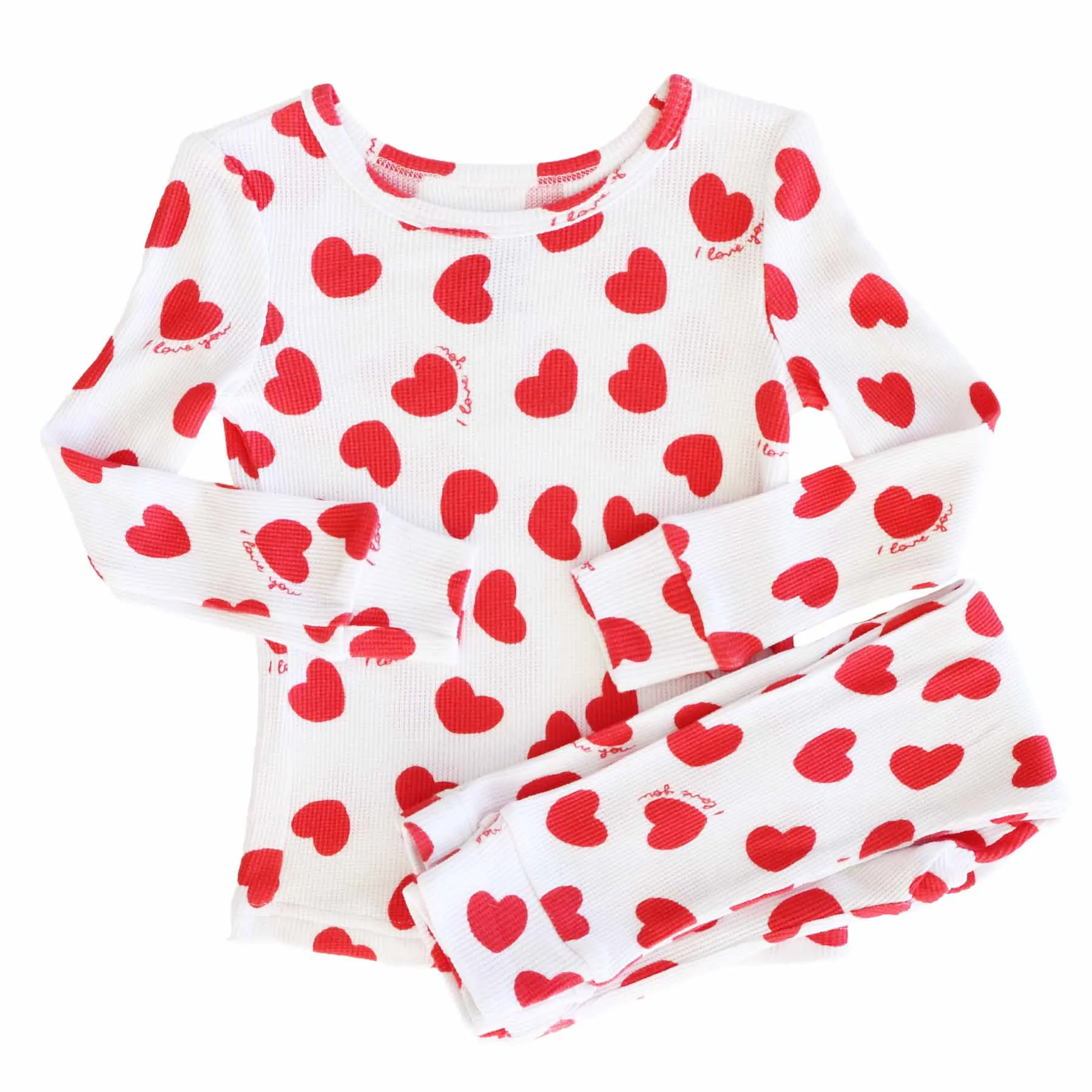 XOXO Waffle Two Piece Pajama Set