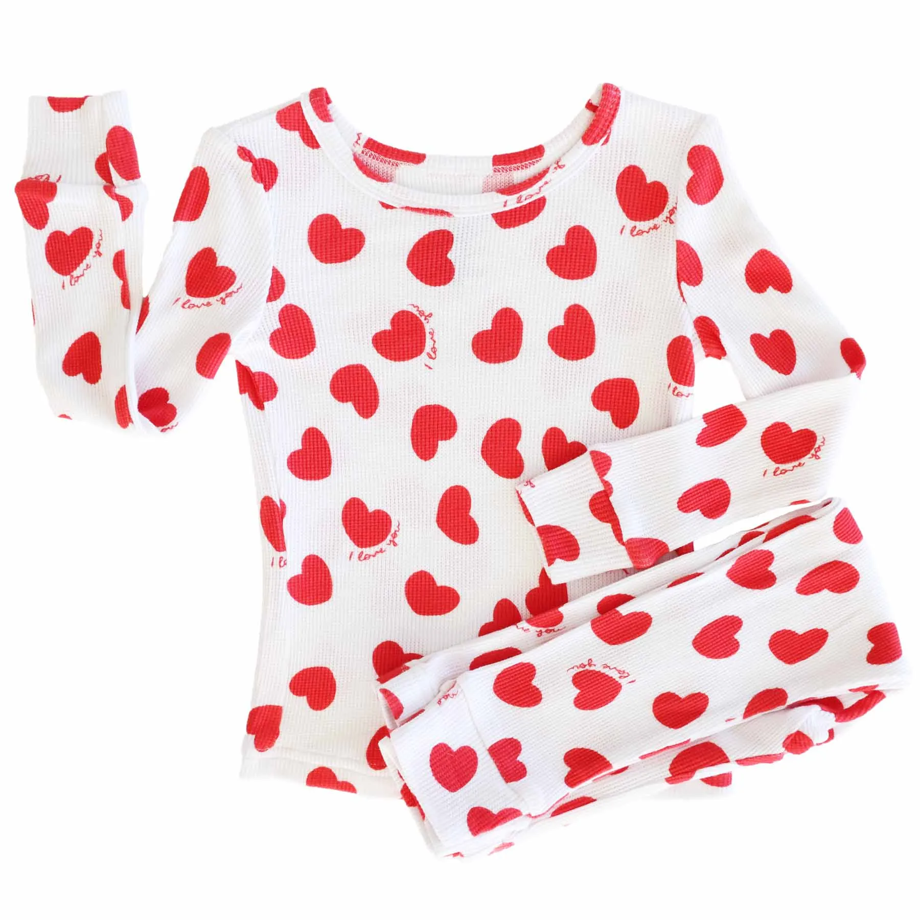 XOXO Waffle Two Piece Pajama Set