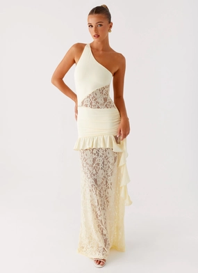 Flared-Hem Benita Maxi Dress - Yellow
