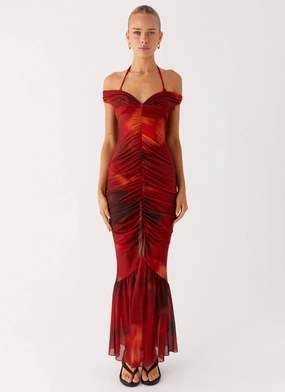 Love Me Not Maxi Dress - Scarlet Blur breathable-mesh Formal Look