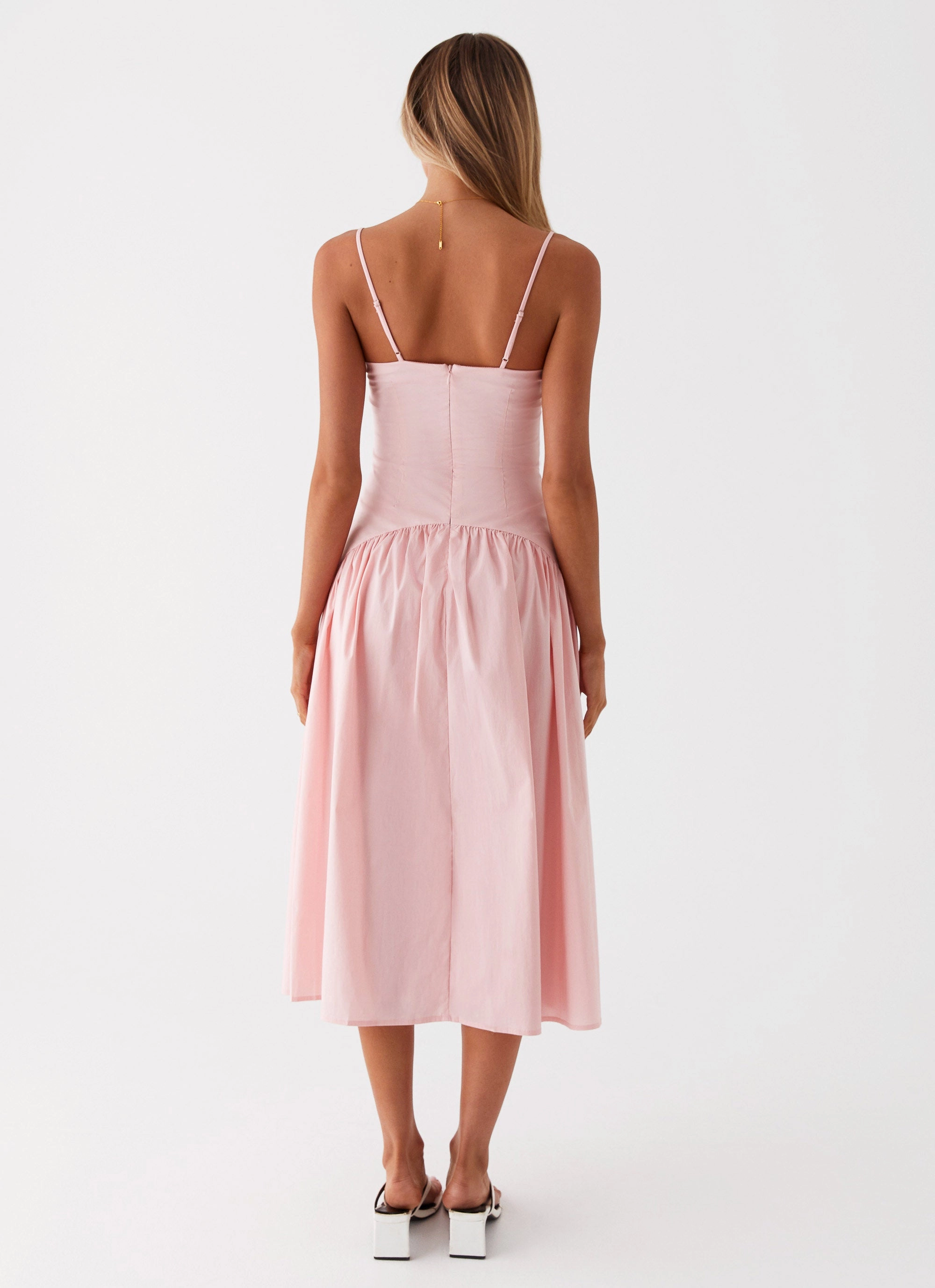 Sunny Lace Yvette Corset Midi Dress - Pink