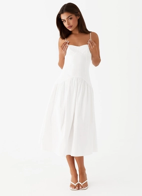 Yvette Corset Midi Dress - White Chic Style Wear