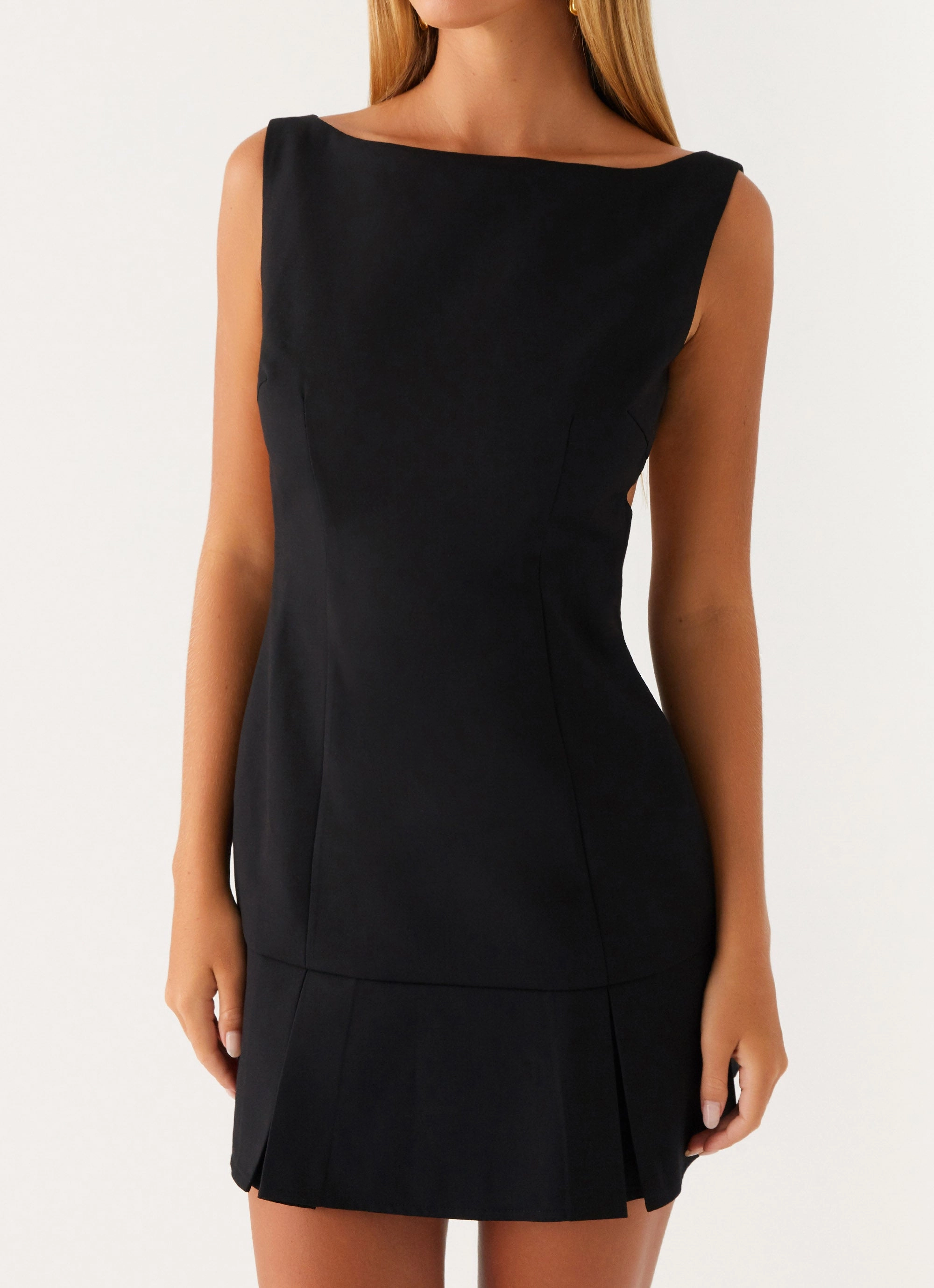 Fashionable Wear Fresh Style Zavia Mini Dress - Black