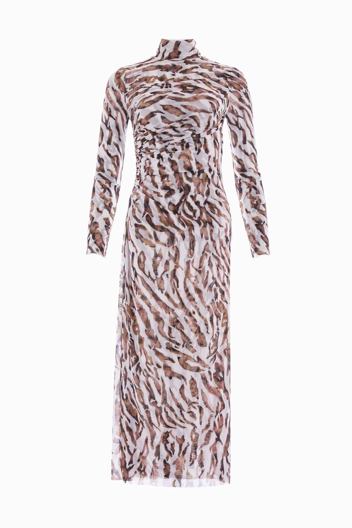 Elegant Touch Daywear Mood Zebra Turtleneck Ankle Gown