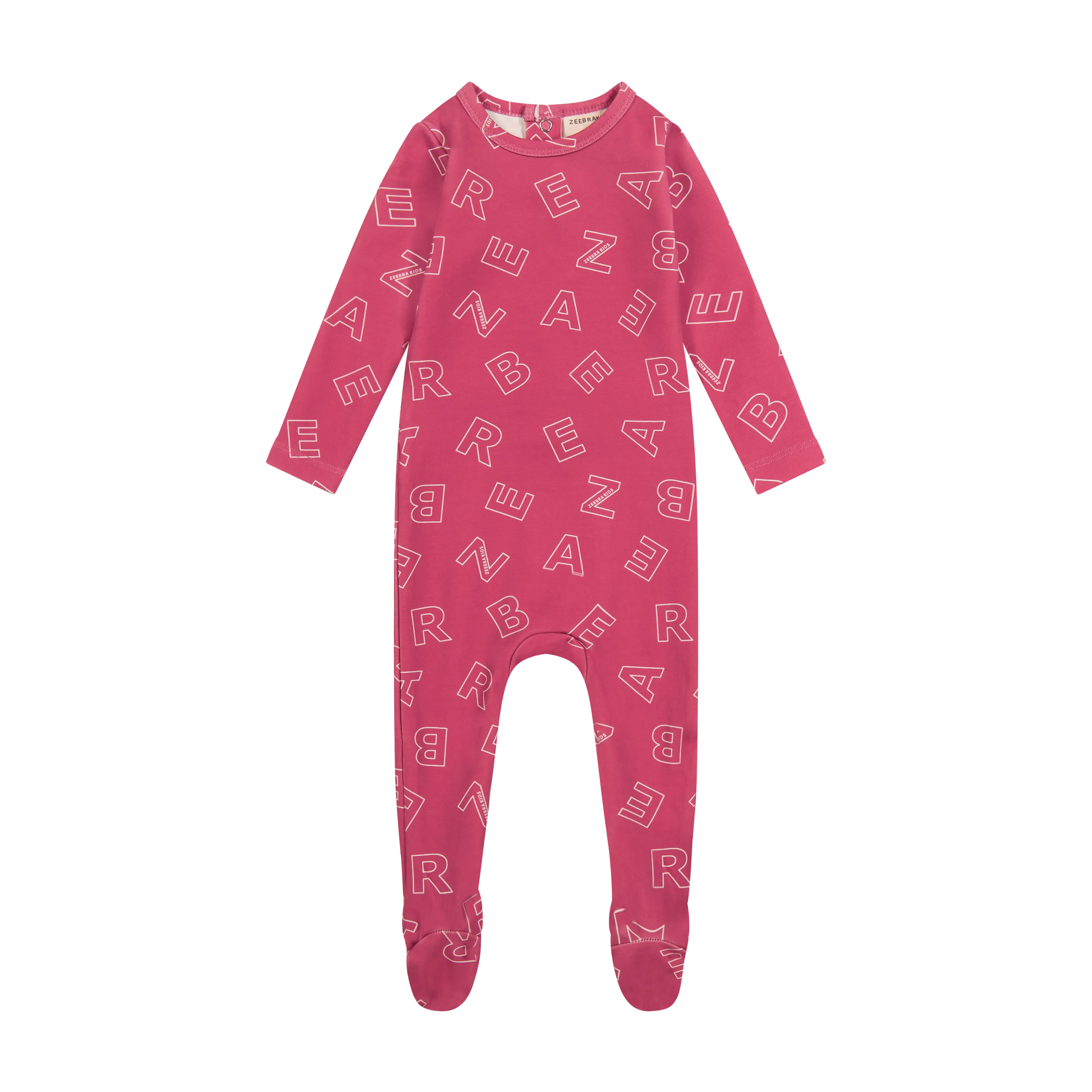Zeebra Kids Raspberry Scattered Zeebra Footie Pajamas