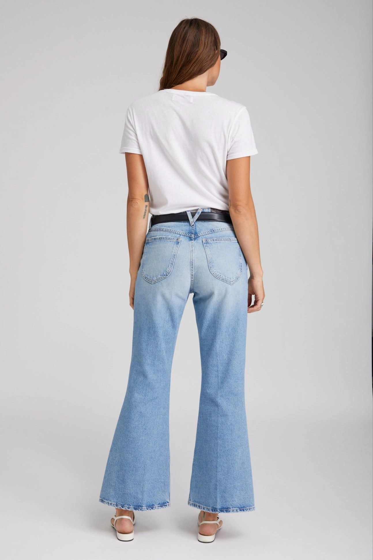 Victoria Boyfriend Flare Denim MeshLining Low Profile Zipper Closure