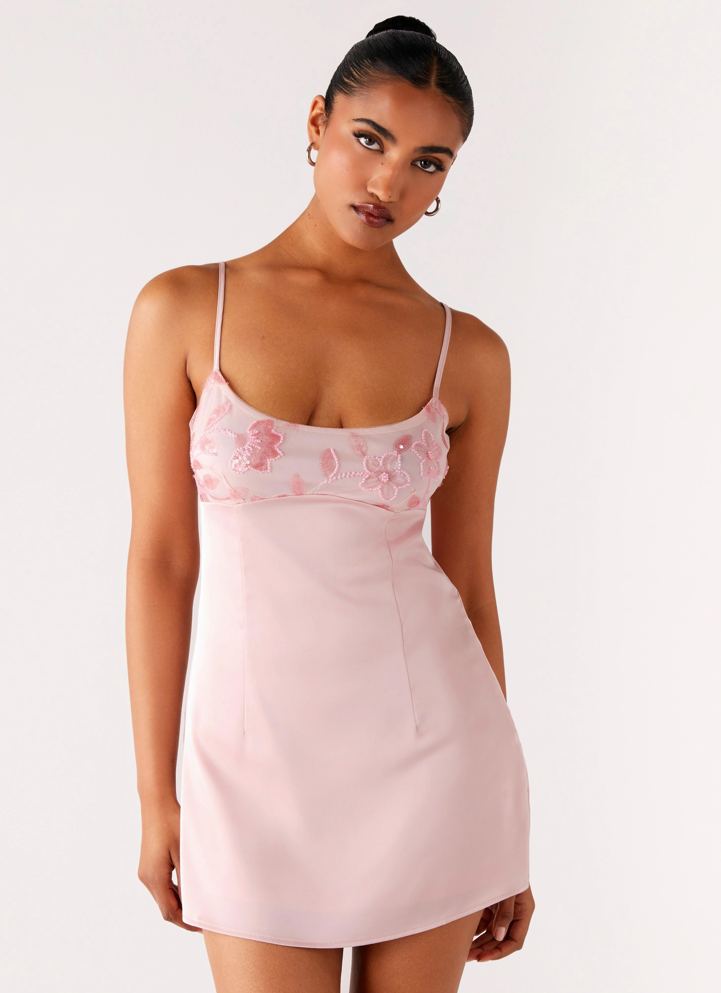 Zion Beaded Mini Dress - Pink All Occasion