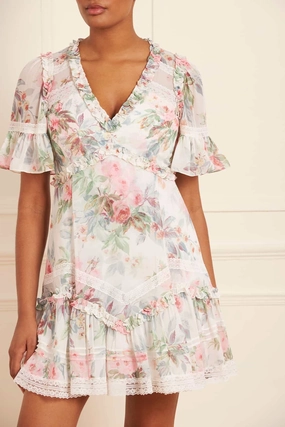 Paradise Garden Sonata Georgette Micro Mini Dress Fall Fashion Flattering and Chic