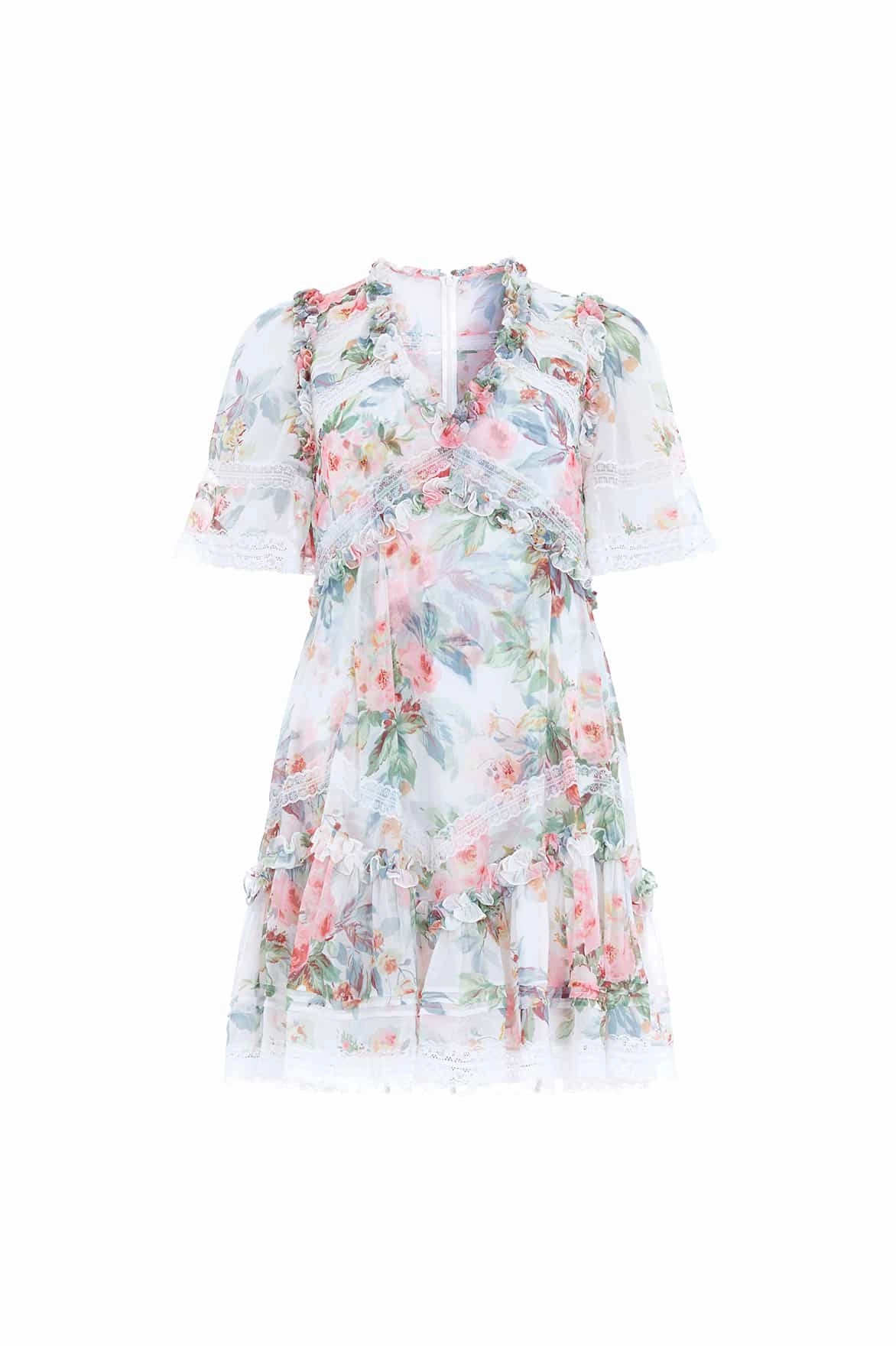 Hot Now Paradise Garden Sonata Georgette Micro Mini Dress