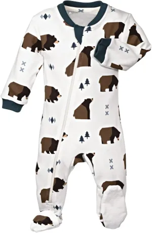 zippyjamz – Zipper Organic Sleeper Footed Onesies Sleeper Baby Pajamas with Inseam Zipper
