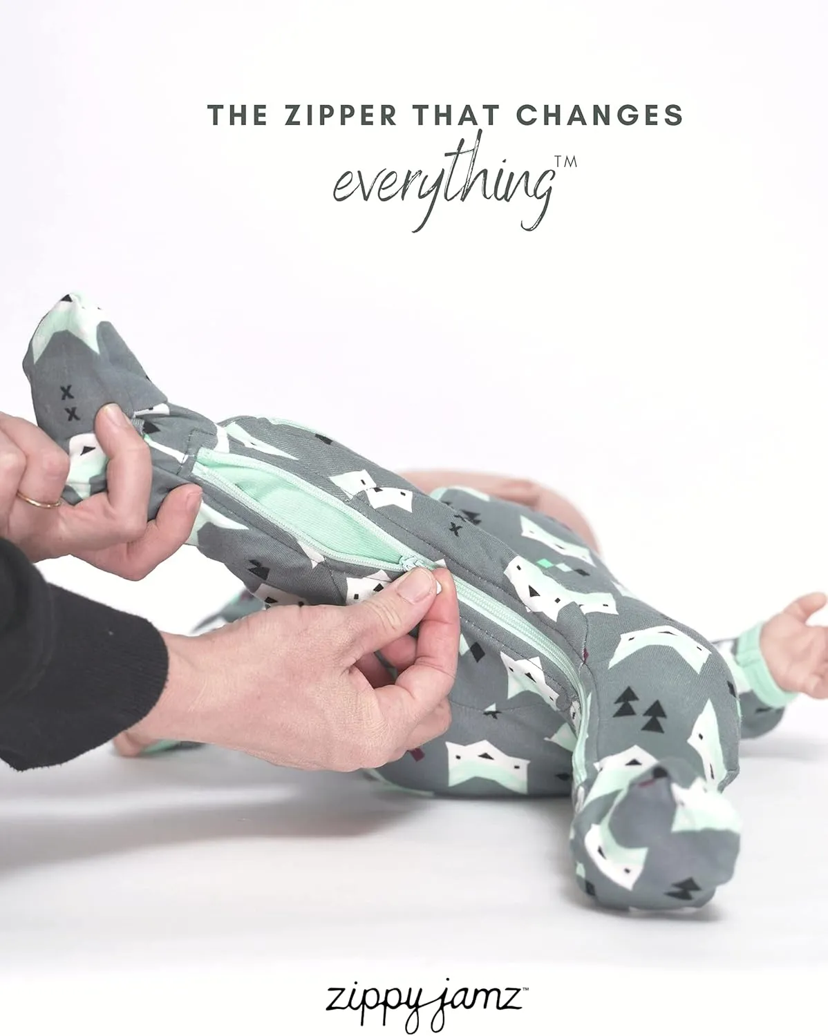 zippyjamz – Zipper Organic Sleeper Footed Onesies Sleeper Baby Pajamas with Inseam Zipper
