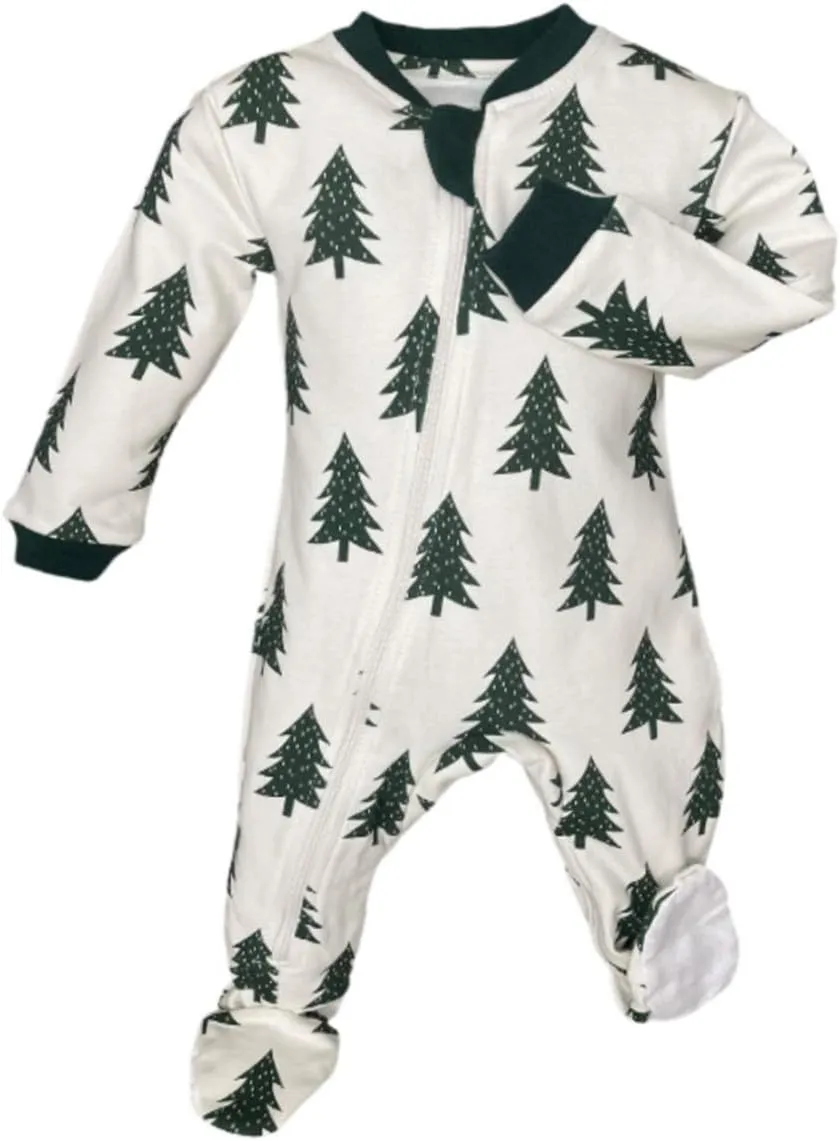 zippyjamz – Zipper Organic Sleeper Footed Onesies Sleeper Baby Pajamas with Inseam Zipper