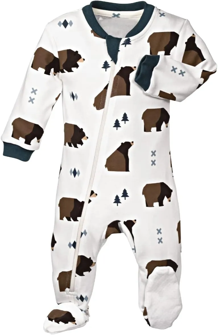 zippyjamz – Zipper Organic Sleeper Footed Onesies Sleeper Baby Pajamas with Inseam Zipper