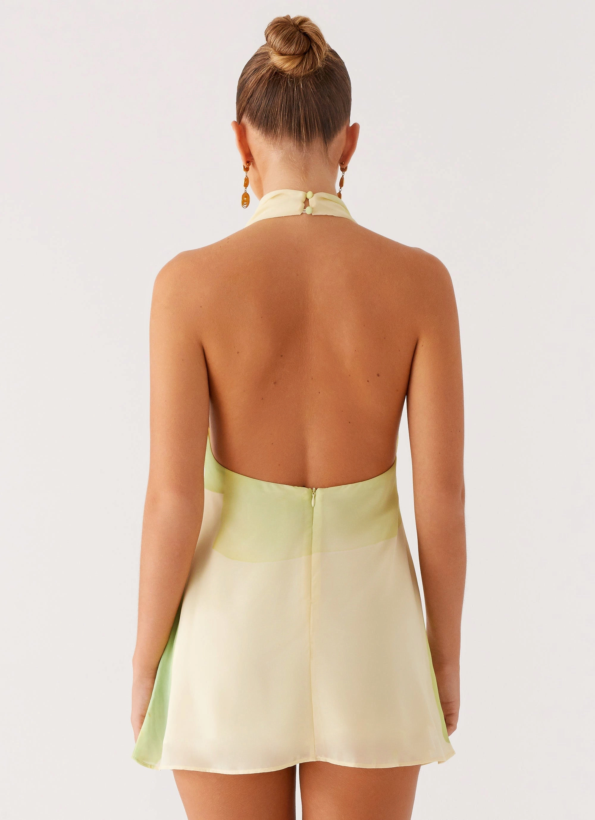 Stream Cut Zofia Cowl Neck Mini Dress - Green Floral