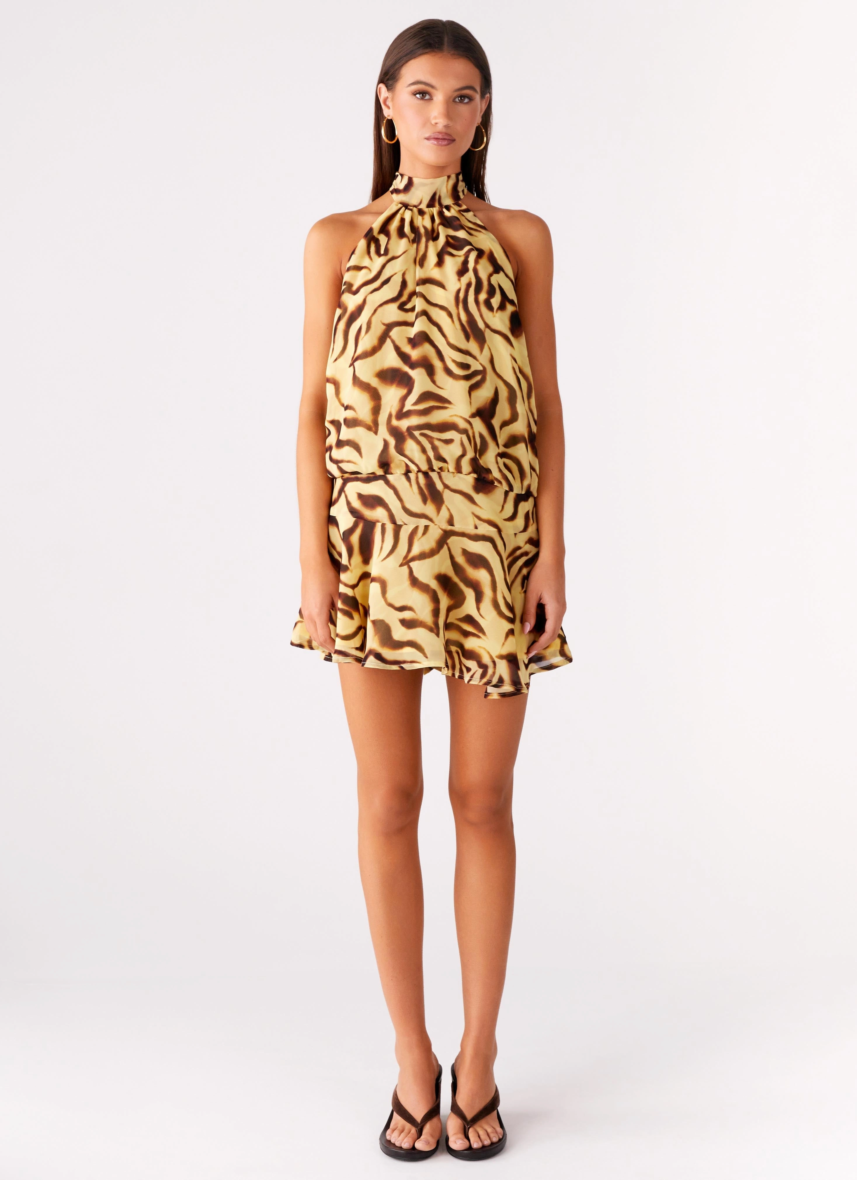 Zulla Backless Mini Dress - Laguna Print Effortless Comfort Chic beachwear dress